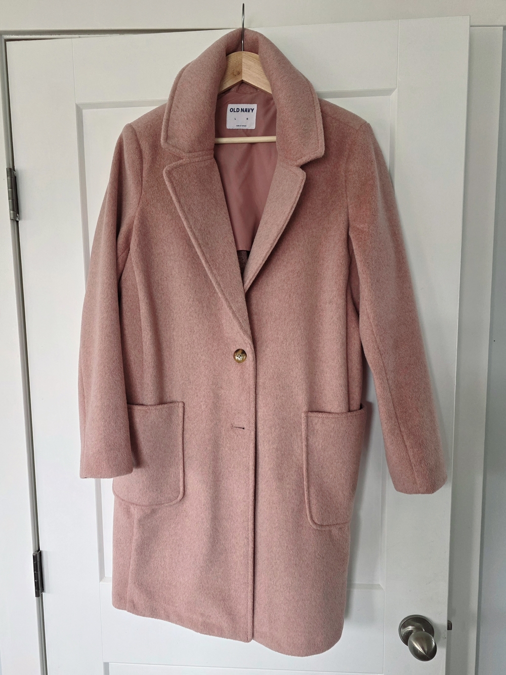 Old Navy Women's Dusty Pink Button Closure Overcoat